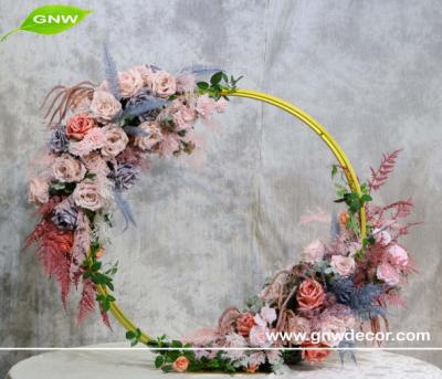 China Flower Fabric Back GNW Romantic Silk Roses Mixed Autumn Colors Artificial Flower Centerpiece for sale