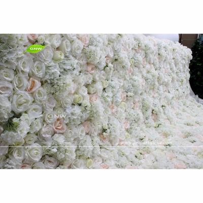 China GNW FLW1707029-2 Eco-friendly Fabric Flower Wall Wedding Backdrops Rose Design Wall Decoration for sale