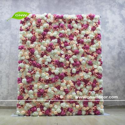 China GNW Green Durable White Artificial Flowers Wall Stage Wedding Backdrop Indoor Decorative for sale