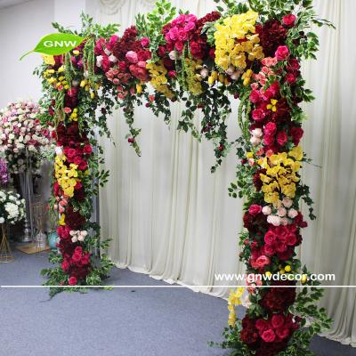 China GNW Luxury New Arrival 10ft Rose Flower And Wedding Green Garden Arch Vine Party Decoration Bridal Axle for sale