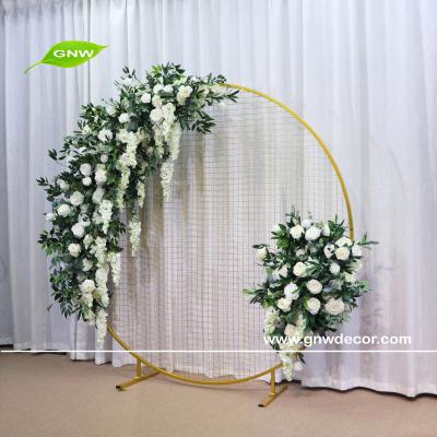 China GNW Natural Vintage Metal Netting Circle Stage Backdrop For Party Decor Outdoor Wedding Decorations for sale