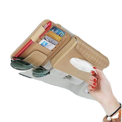 China Camouflage Forest Amazon Hot Design PU Paper Towel Holder Clip Car Sun Visor Tissue Box Auto Accessories Holder for sale