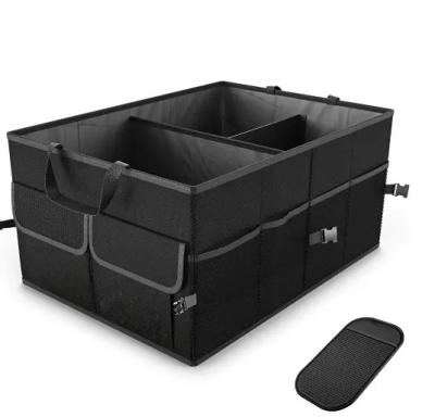 China Luxury Folding Portable Multi Compartments Heavy Duty Non-Slip Cargo Storage Box Car Trunk Organizer Bag for sale