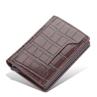 China 2021 Korea Crocodile Design Pattern Crocodile Pattern Multi-card Pocket PU Leather Business Hot Anti-theft Brand Slim Wallet For Men for sale