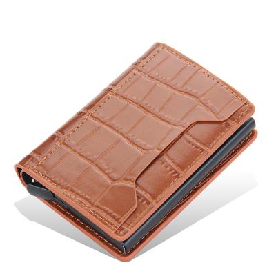 China Crocodile Multifunctional Italian Short Pattern Design Brand Slim PU Leather Men's Card Slot Wallet Bag for sale