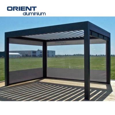 China Modern Outdoor Patio Automatic Gazebo Arches Pergola Bioclimatic Aluminum Opening Louvered Roof for sale