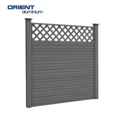 China Easily Assembled Garden Outdoor Wood wpc Plastic Composite Fence Panels 1800mm Aluminum Post with wpc Fence Sets Outdoor wpc Garden Fence for sale