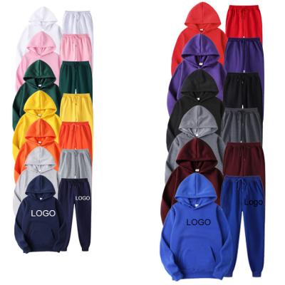 China Anti-Wrinkle Print Custom Logo Cotton Streetwear Oversized Hoodie Set Pullover Jogger Unisex Sweatpants And Hoodie Set for sale