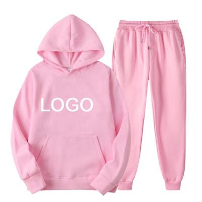 China Anti-wrinkle custom plus size unisex sweatpants and hoodie set blank simple custom logo embroidery tracker hoodie set men for sale