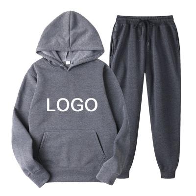 China Wholesale thick pullover men's Anti-wrinkle cotton hoodie fleece sweatpants and oversized plain custom men's hoodies sets for sale