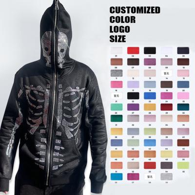 China Customizable Oversized Heavy Duty Ome Full Face Zipper Anti-Wrinkle Hoodies Mask To Mow Plain Unisex Cotton Full Face Zipper Up Hoodie for sale