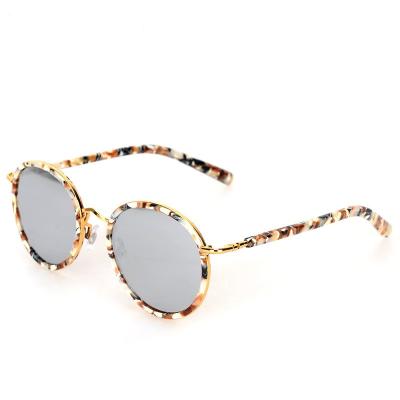 China Fashion Sunglasses Flat Italian Sunglasses Korean Style Round Frame Reflective Women's Trendy Sunglasses for sale