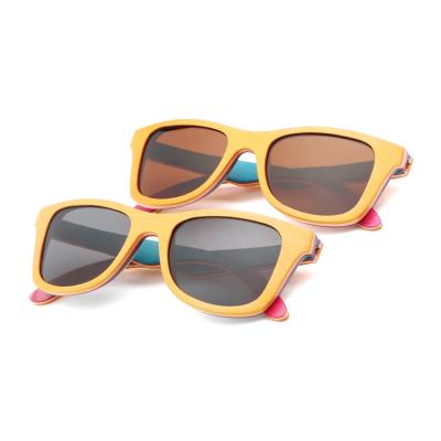 China 2020 new fashion colorful frame slim wooden sungalsses for sale