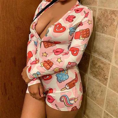 China Latest Design Fashion Breathable Pajamas Knitted Sleepwear Pajamas Jumpsuit for sale