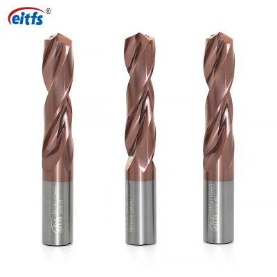 China Flexible Metal Tungsten Steel Solid Carbide 2 Flute Coolant Inner Twist Drill Bit With Cobalt Coating For Steel for sale