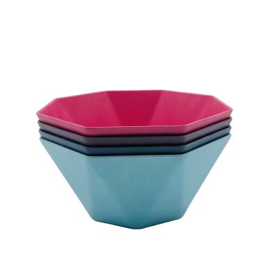 China Hot Selling Customized Eco-friendly Color Hexagon Shape Fruit Bowl Fiber Bamboo Bowl For Home Kitchen Hotel for sale