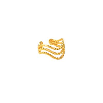 China 2022 summer hot sale 925 sterling silver lead free nickel free three-layer 18K gold plated ear bone clip female personality student single earrings for sale