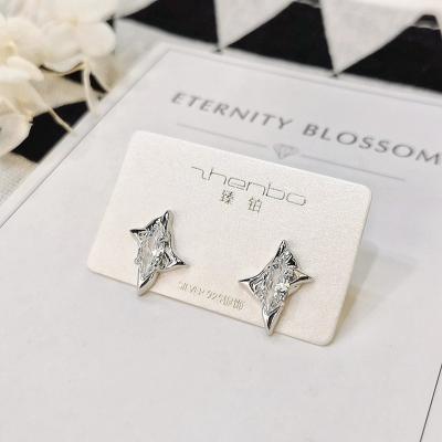 China 2022 Cute Fashion Jewelry 925 Sterling Silver Lead Free Nickel Free Star Zircon Earring Women For Birthday Party for sale