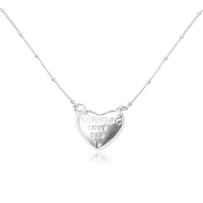 China Forever Love Lead Free Nickel Free 520 Forever Love Heart Women Necklace 925 Sterling Silver Necklace Love Heart Necklace Valentine's Gift for sale