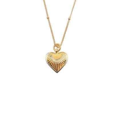 China Cute 925 Sterling Silver Bean Heart Chain Necklace 18K Gold Plated Fashion Necklaces Lead Nickel Free Jewelry For Women for sale