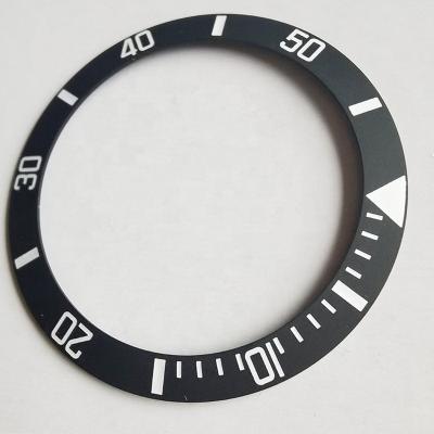 China 38mm Single Slope Dive Watch Black Ceramic With Numbers Bezel Insert Fit 40mm White Watch Case for sale