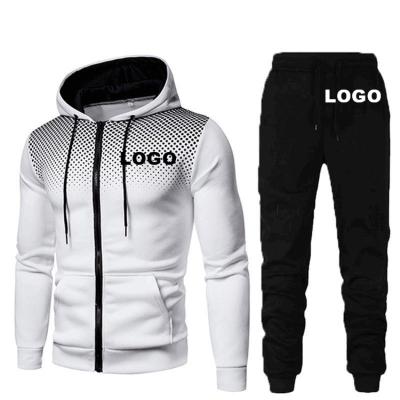 China Wholesale Custom Logo Anti-UV Hooded Sweatshirt With Zipper Men Jogging Tracksuit Sweatsuit For Men's Sets for sale