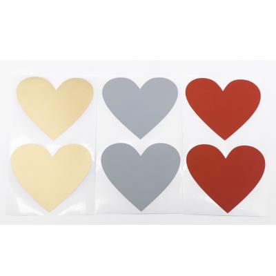 China Scratch Scratch-off Sticker Heart Shaped Scratch Sticker Label 60mmx70mm for sale