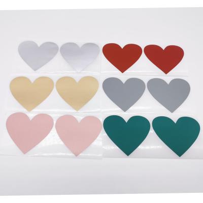 China Scratch Scratch- 70x80mm Off Stickers Love Heart Shape Blank For Secret Code Cover Home Match Wedding Message for sale