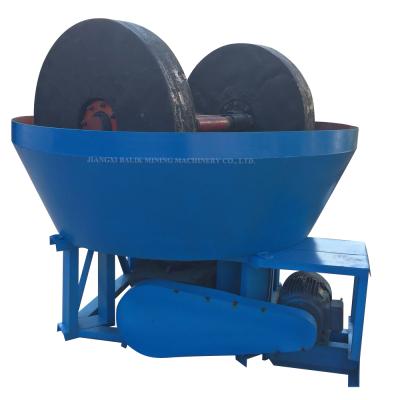 China Two Rolls Gold Pan Mill Gold Ore Grinder Wet Mining Grinding Machine for sale