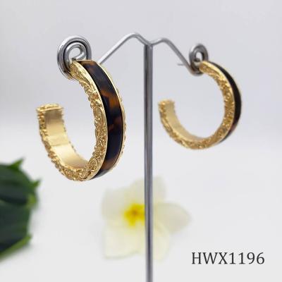 China Hawaii Casual/Sporty Earrings Double Faced Turtle Shell Stud Women's Earrings Jewelry for sale