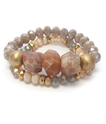 China Casual/Sporty Druzy Beads Boho Stretch Opal with Rock Beads Bracelet Set for sale