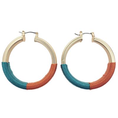 China Cute Circle Fashion Jewelry Designer Brass Earrings Gold Plated for sale