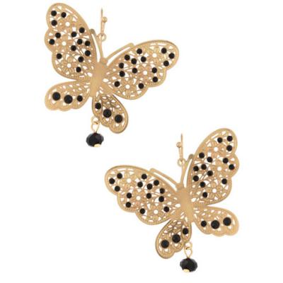 China Sweet frosted joker fashion alloy butterfly earrings Korean female casual/sporty simple soft wind earrings drop ear stud earrings for sale