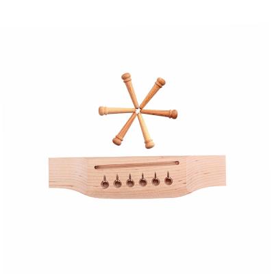 China Professional Maple Wood Acoustic Guitar Bridge Pins And Saddle 6 Pins for sale