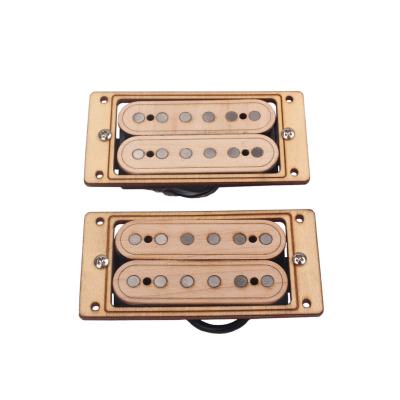 China Wood Color Electric Guitar Pickups Double Coil  8~9K/14~15K PVC Output Line for sale