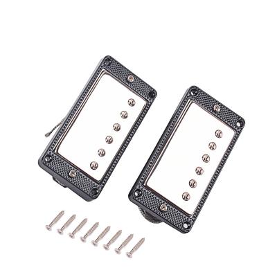 China Alnico 5 Chrome Metal Humbucker Pickup Double Coil 13~14kΩ For LP Guitar With Screws Vintage for sale