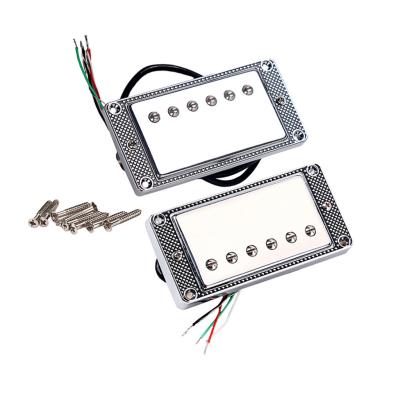 China Mini Humbucker Pickup Double Coil Pickups Metal Cover Adjustable Pole-Piece LP Electric Guitars for sale