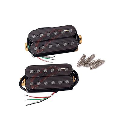 China Plastic Feather LP Electric Guitar Pickup Double Coil Humbucker 19kΩ Neck /20kΩ Bridge for sale