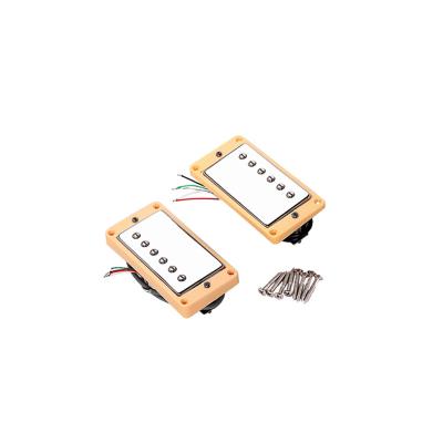 China Vintage Alnico 5 Mini Humbucker Pickup Set Double Coil Adjustable Screws Pole Pieces LP Electric Guitar for sale