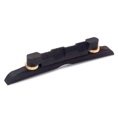 China 4 cordas Acoustic Mandolin Bridge Substituição Banjo Ebony Upper Bottom Bridge Com Dois Botões à venda