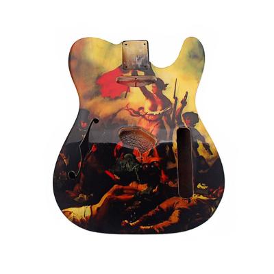 China Polished Alder Ash Wood Guitar Body For TL Electric Guitar With French Revolution Pattern for sale