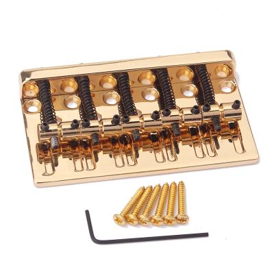 China Gold 5 Saddle Electric Guitar Bridge Guitar Replacement Parts With Wrench à venda