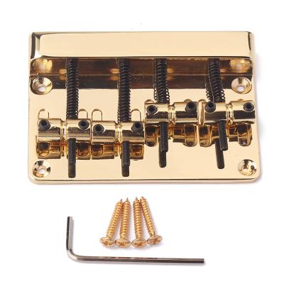 China Chrome Zinc Alloy L Shape 4 String Electric Guitar Bridge With Wrench for sale