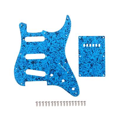 China 3Ply Blauw Zwart Pickguard Scratch Plate SSS PVC Back Plate & Screws For ST Style Strat Electric Guitar Accessoires Parts Te koop