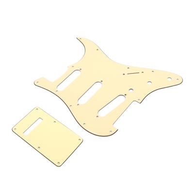 China 2.2 mm dikte aangepaste Stratocaster Pickguard Creme Scratch Plate Back Plate Te koop