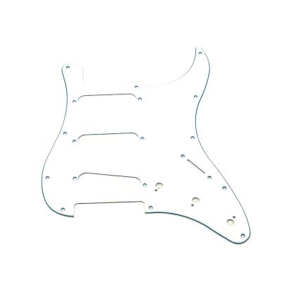 China 3Ply 11 Hole SSS Electric Guitar Pickguard Black Scratch Plate White Back Plate for sale