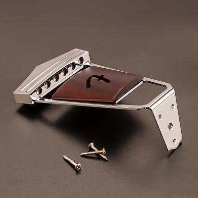 China 6 Strings Vintage Jazz Guitar Bridge Tailpiece For Electric Guitar Replacement Parts Metal Rosewood With Mounting Screws for sale