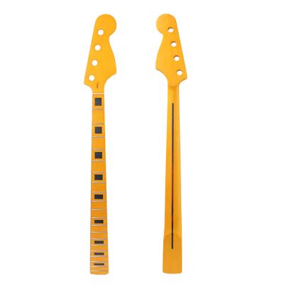 中国 Electric Bass Guitar Neck Gloss Finish 20 Fret Maple Wood Bass Guitar Neck Adjustable Truss Rod 販売のため