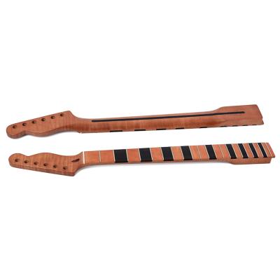 China 22 Fret Tiger Flame Maple Guitar Neck Replacement TL Electric Guitar Neck Adjustable Truss Rod à venda