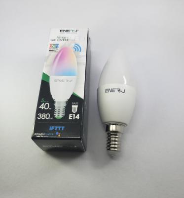 China Residential 5W Smart WiFi+BLE RGBCW LED Candle for E14 Holders for sale